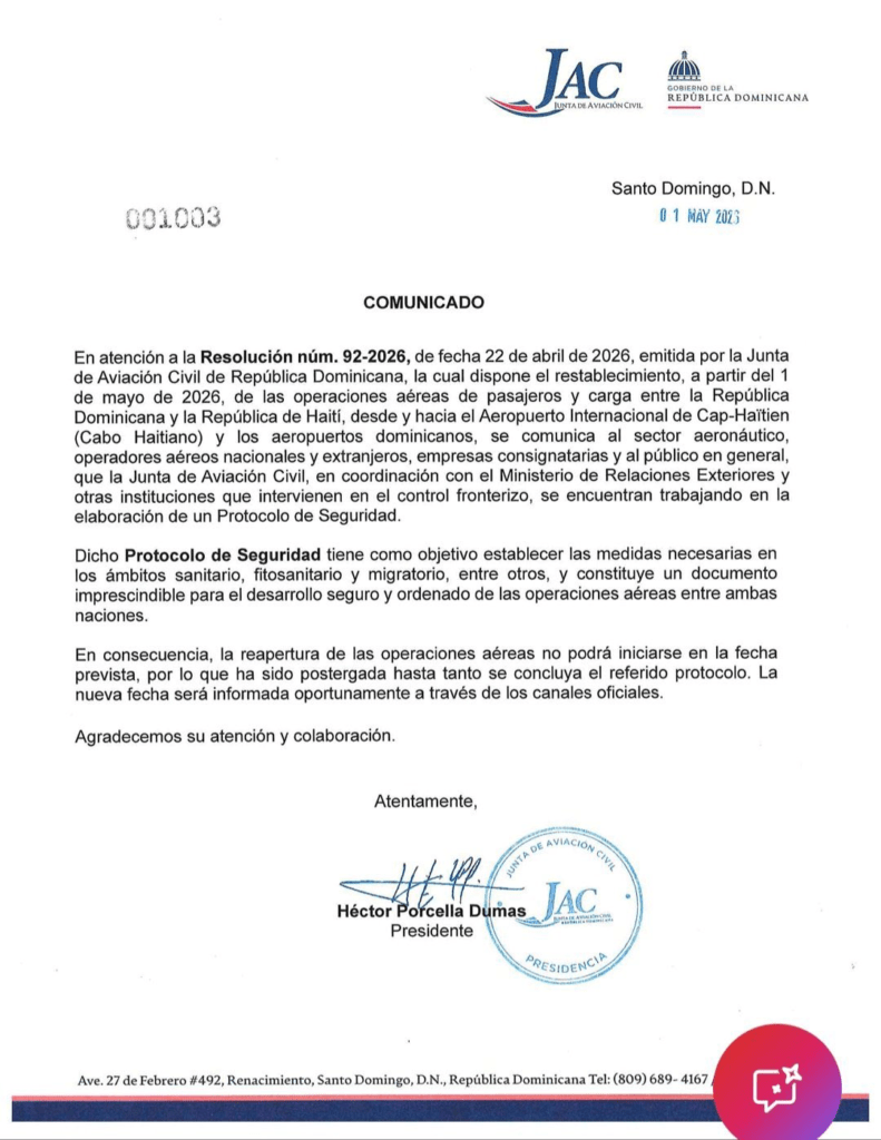 Reprise sine die des vols Haïti–RD : une communication dominicaine plus précise que celle de Raina Forbin