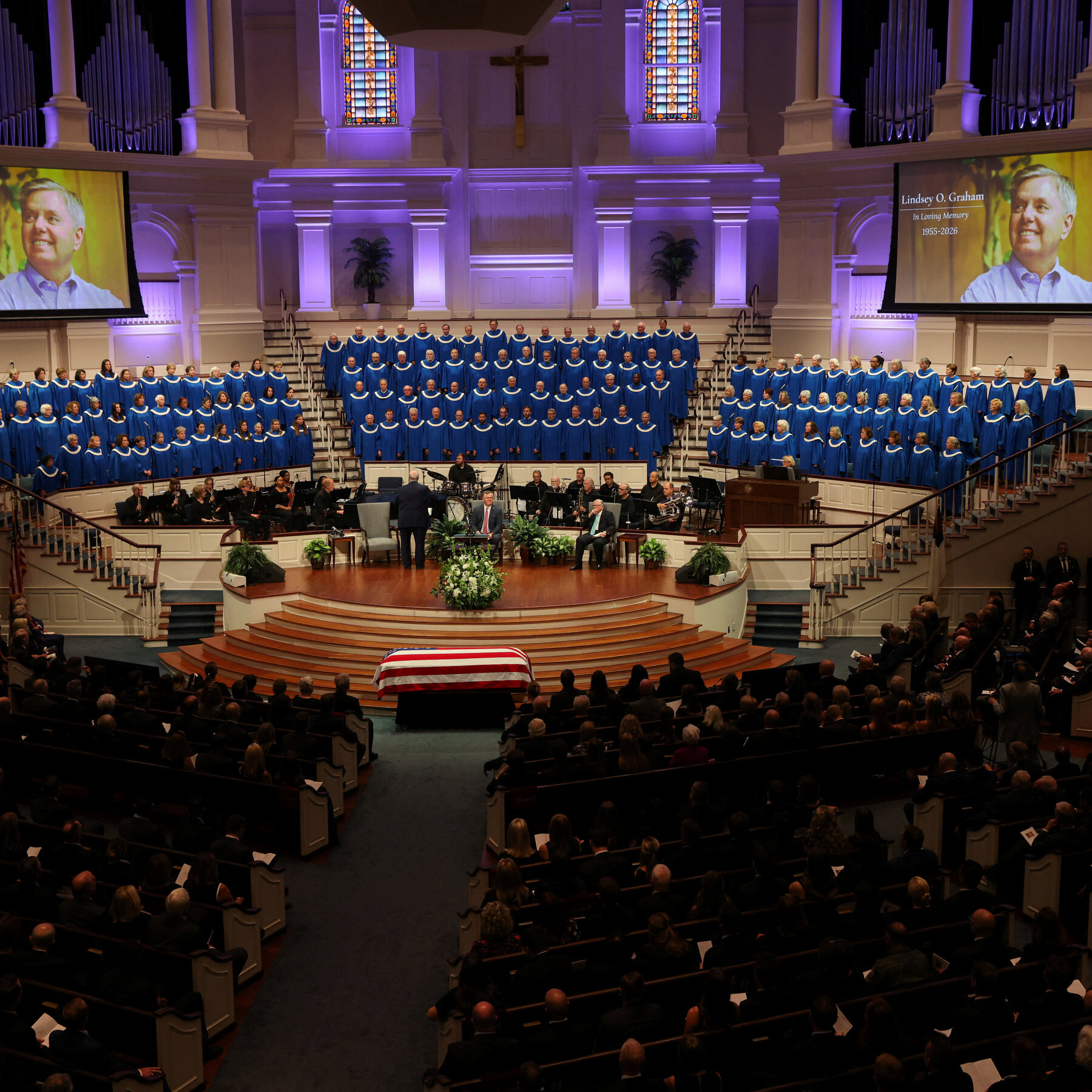 Tributes, and Politics Too, at Lindsey Graham’s Funeral in South Carolina