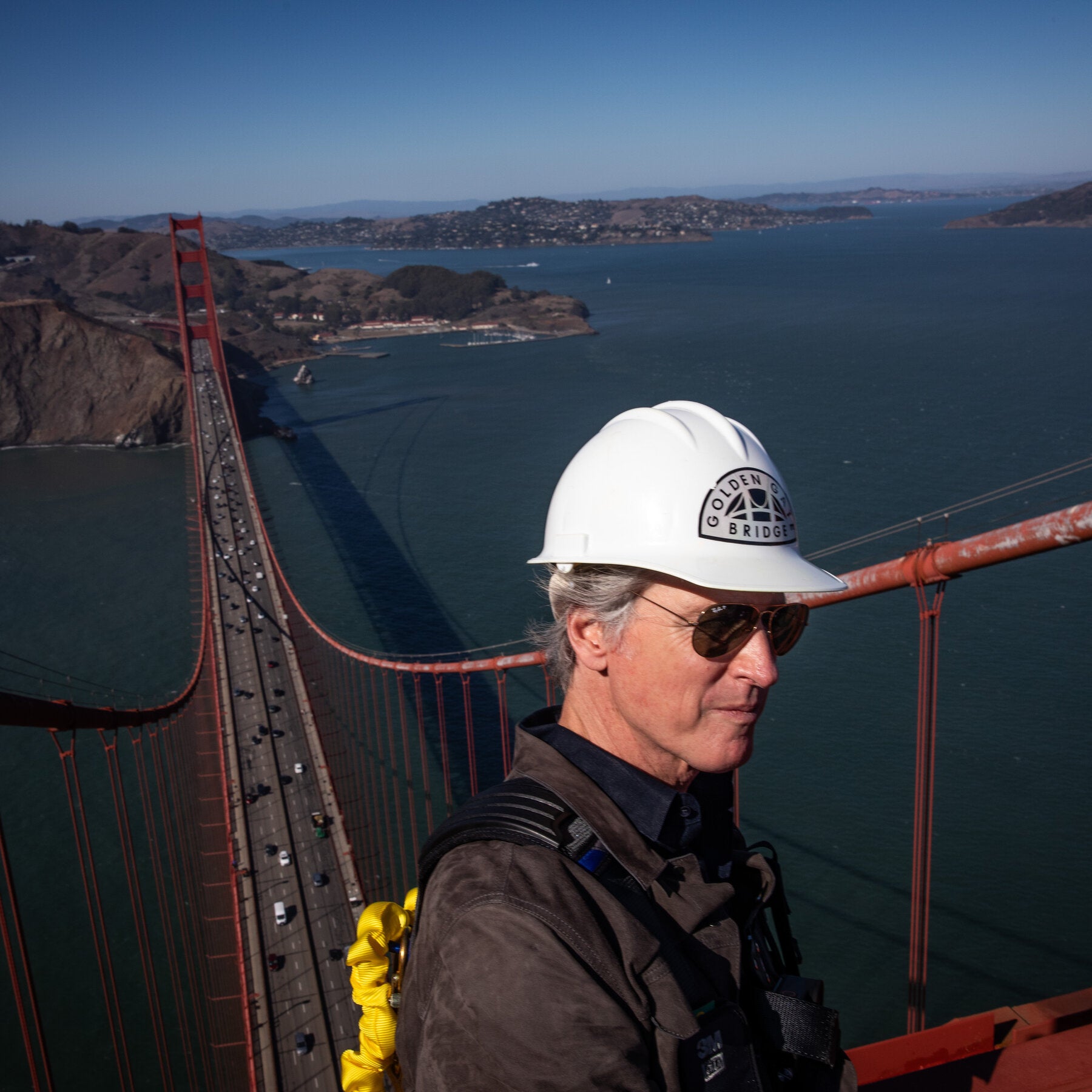 Newsom, Eager for a Higher Perch, Climbs the Golden Gate Bridge